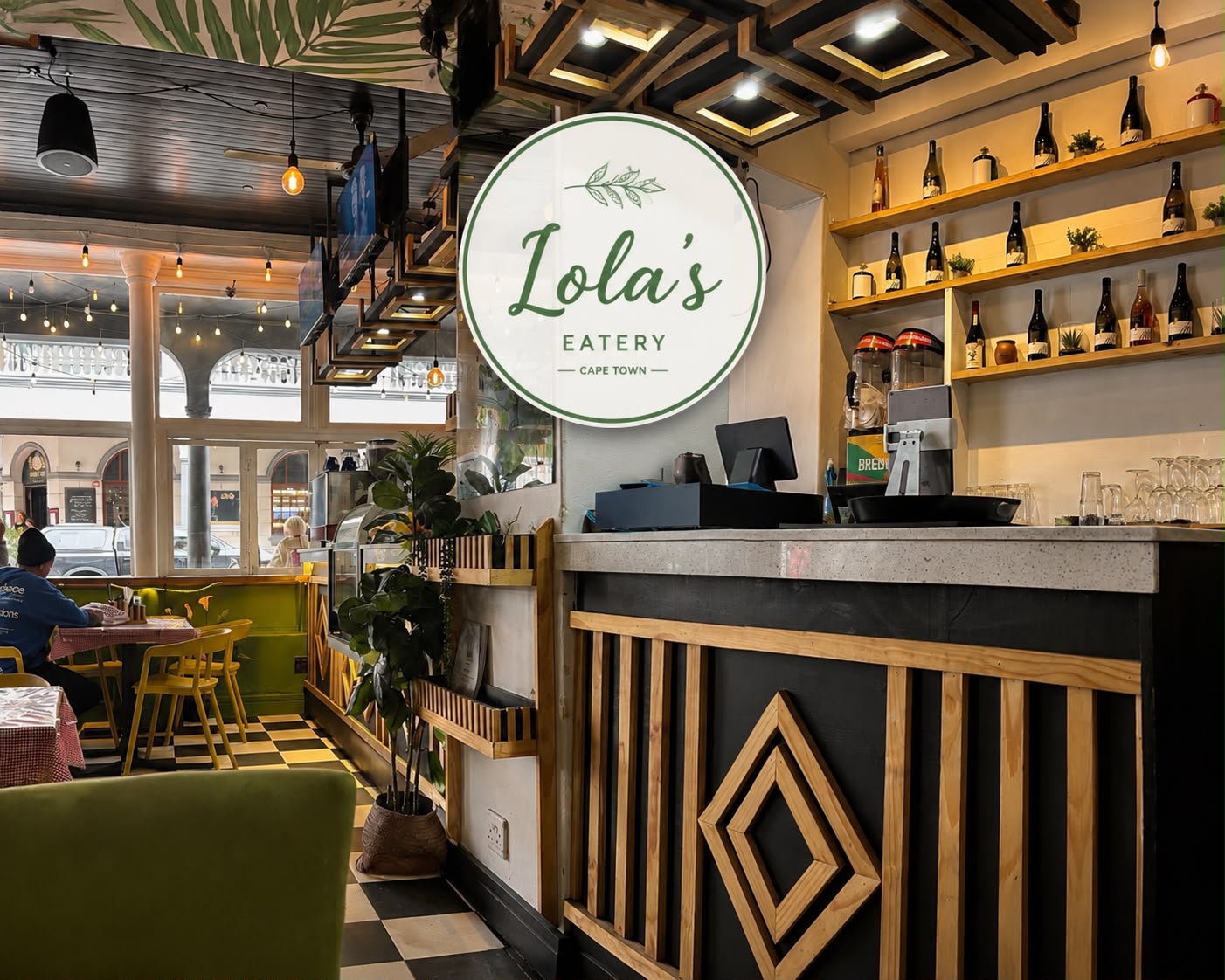 The bar and dining room at Lola's Eatery on Long Street, Cape Town